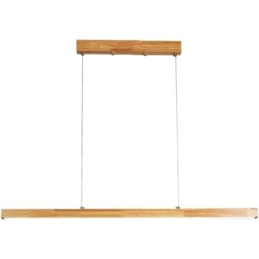 Imagem de Luminária pendente linear de madeira Luminária LED Lustre de madeira para sala de jantar Suspensão de teto Luz suspensa Luzes de ilha ajustáveis para sala de jantar Cozinha Ilha Mesa de bilh