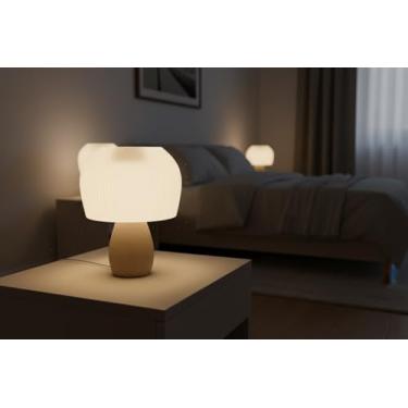 Imagem de Luminária de Mesa Abajur Moderno com Luz Branca Quente Quarto Sala