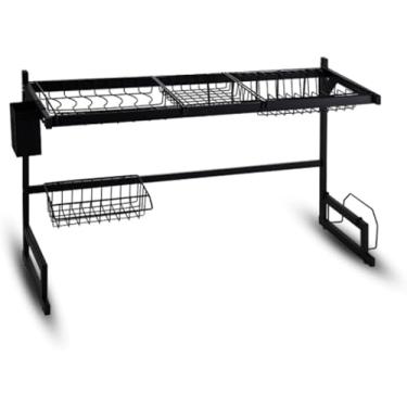 Imagem de Escorredor de Louça Autossustentável Modular em Aço Inox – Organizador Suspenso para Pia – Preto