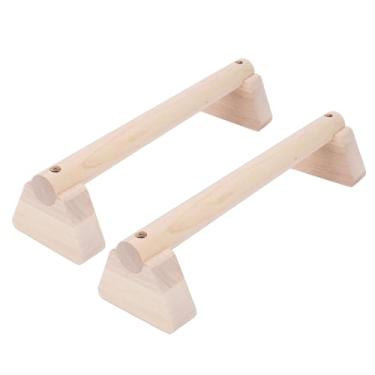 Imagem de SUNGOOYUE Barras de Calistenia de Madeira, Barras Push Up Ajustáveis ​​com Almofadas Antiderrapantes para Treino Em Casa, Mergulhos de Pino, Treinamento de Equilíbrio, Exercícios de (35cm)