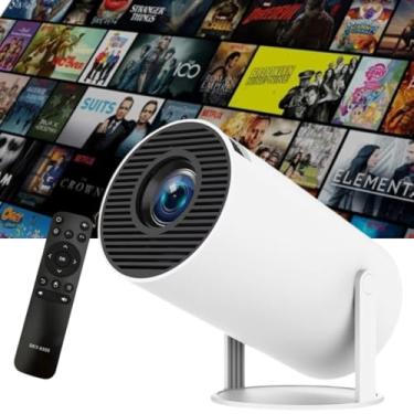 Imagem de Projetor 4K Bluetooth 5.0 Portátil Android 11 WIFI 6 BT 5G Full HD Suporte 8000 1080 p Lumens Auto Correção Trapezoidal HY300 Suporte Para Tablet Celular Gira 180°