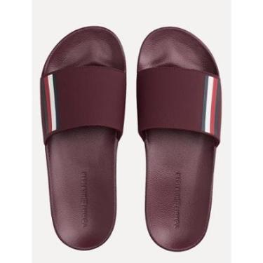 Imagem de Chinelo Tommy Hilfiger Corp. Textured Pool Slide Vinho Escuro-Masculino