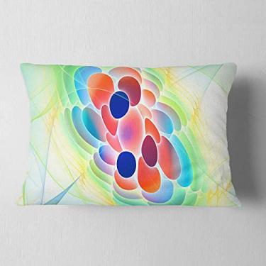 Imagem de Designart Vírus Fractal sob microscópio Sala de estar lombar, sofá, almofada de alta qualidade + capa de almofada impressa em ambos os lados 30,48 cm x 50,8 cm