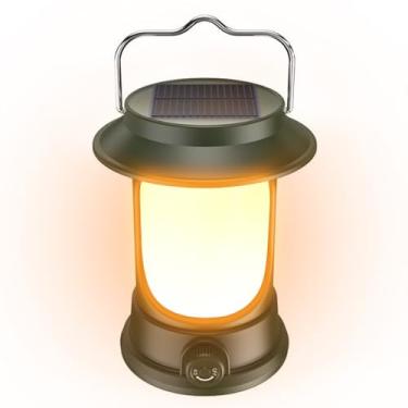 Imagem de Luz de Acampamento Solar Lâmpada Portátil LED para Recarregável Lanterna Regulagem Contínua Brilho Caminhada Pesca Iluminação Pátio Fontes Energia Duas Longa Duração da Bateria Versátil