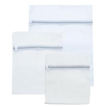 Imagem de Kit 3 Sacos Protetores para Lavar Roupas com Zíper – Poliéster Reforçado Antidanos | Proteção Total para Peças Delicadas e Roupa Íntima
