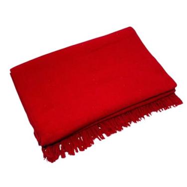 Imagem de Manta de Sofá Gigante 210x120cm em Algodão – Manta Artesanal para Sofá e Cama Decorativa(Vermelho Liso)