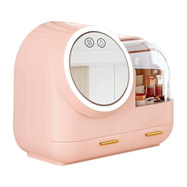 Imagem de Organizador de Maquiagem com Luz LED Espelho Box Armazenamento Cosméticos Mesa Aplicar Grande Capacidade Prateleira para Produtos Cuidados a Pele Namo