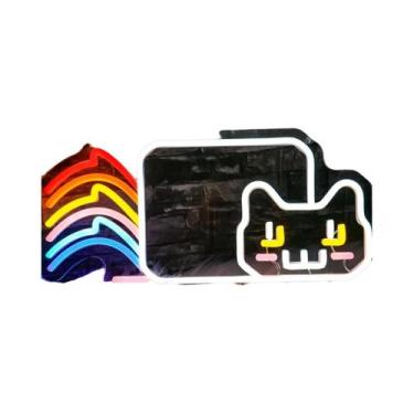 Imagem de Letreiro Neon LED Urso Rosa Para Decoração De Parede Quarto Infantil L