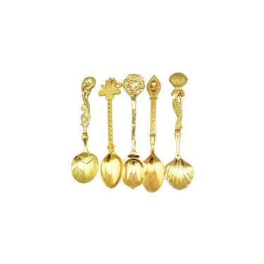 Imagem de Conjunto de Colheres Aço Inoxidável Cor Sólida - 5 Peças Utensílios Mesa para Café e Arroz com Design Flores Espirais Ichibei Glory Smooth Sailing Ruy