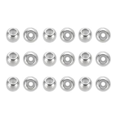 Imagem de Generic 20 peças de contas espaçadoras, contas de fiança de 4 mm de metal soltas anel de tubo amuleto ganchos conectores para fazer joias pulseiras colar, tom de ouro branco