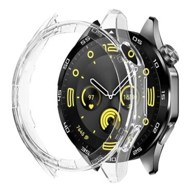Imagem de AHGDDA Capa para Huawei Watch GT 4 46 mm capa protetora de policarbonato rígido para homens e mulheres GT4 acessórios sem protetor de tela de vidro (transparente)