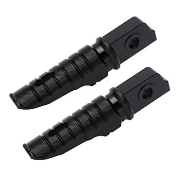 Imagem de KIMISS 2 Peças Apoio para Os Pés Dianteiro da Motocicleta T6063 Liga de Alumínio Antiderrapante Substituição à Prova de Ferrugem para Ajuste para GPR125 APR150 RS125 TUONO125 GPR250 (Preto)