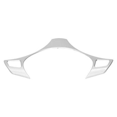 Imagem de KIMISS Capa de Acabamento do Botão do Volante para Decoração de Interiores de Carro, Adequada para 3 Séries E90 - Acento Elegante Volante (Prata)