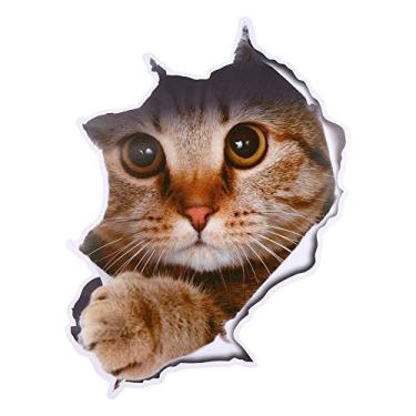 Imagem de Mingzhe Adesivos de Parede de Banheiro para Cães e Gatos 3D, Decalque para Assentos Vaso Sanitário, Decoração Casa Com Padrões Diferentes, Design 3D Vívido, Adequado Decoração (21 * 29cm gatinho 1)
