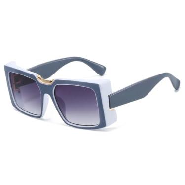 Imagem de Óculos de Sol UV400 - Armação Grossa Estampa Leopardo Degradê Cores Vibrantes para Homens e Mulheres, Ideais para Esportes, Corrida, Ciclismo e Atividades ao Ar Livre, Cinza