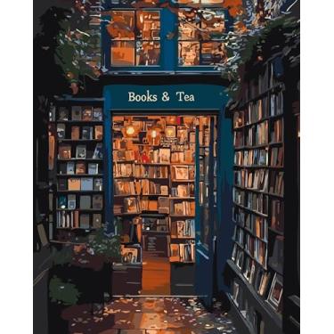 Imagem de croshom Kit de pintura por números para adultos - kits de pintura por números, pintura de livros por números, artesanato acrílico para decoração de casa 40 x 50 cm