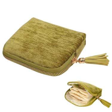 Imagem de huoflame Mini bolsa de armazenamento de joias para mulheres – bolsa portátil de maquiagem e moedas, organizador de zíper pequeno multifuncional para anéis, brincos, colares, bolsa de cosméticos de