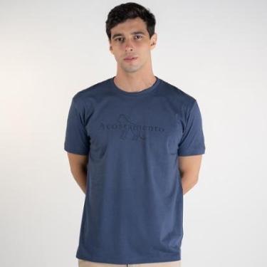 Imagem de Camiseta Acostamento Wolf Escrita Azul Navy-Masculino