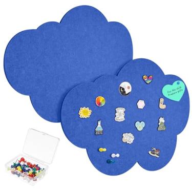 Imagem de Stranthother 2 quadros de avisos fofos, quadro de cortiça de nuvem com pinos, 43 x 69 cm, quadros de cortiça autoadesivos para paredes, quadros de visão de feltro para escritório, casa, escola