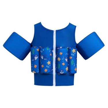 Imagem de Gogokids Colete de natação infantil adequado para crianças de 10 a 20 kg, roupa de banho infantil segura com boias de braço e boias de espuma removível para meninos e meninas de 1 2, 3, 4 e 5 anos de