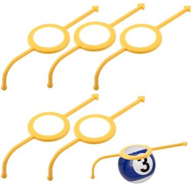 Imagem de Denwwico 5 unidades de auxílio de mira de bilhar, auxílio de mira de tiro para bolas de 6 cm, auxílio de bola de sinuca amarela para treinamento