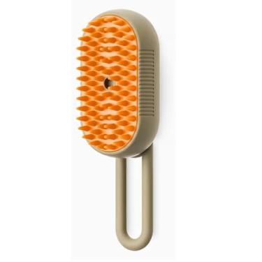 Imagem de Escova Pet Vapor, Massageadora de Banho com Cerdas de Silicone, Design Ergonômico, Removedora de Pelos, Higienizadora, Brilho, Limpeza a Vapor