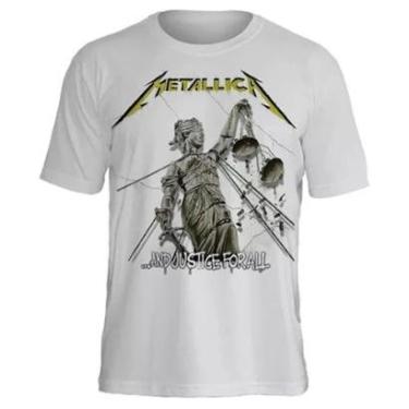 Imagem de Camiseta de Banda Metallica em Algodão Manga Curta Gola Redonda-Unissex