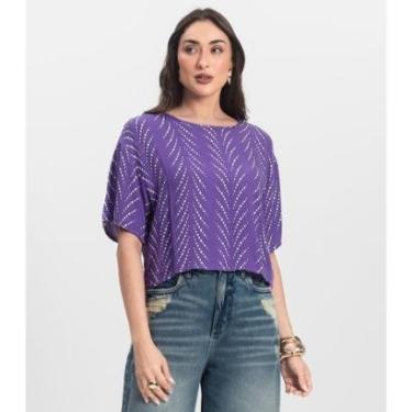 Imagem de Blusa Feminina Estampada Infinita Cor Lilás-Feminino