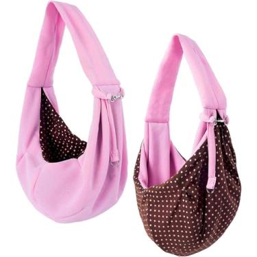 Imagem de aqxreight Porta-cachorros Ajustável - Bolsa de Ombro Reversível para Animais de Estimação para Cães e Gatos Pequenos | Porta-cachorros de Viagem Seguro Com Nylon Respirável | Ideal para Caminhadas