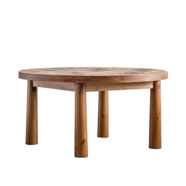 Imagem de Mesa central nórdica retrô decorativa pequena mesa de centro mesa lateral de escritório varanda pequena mesa de chá sala de estar mesa de centro decorativa mesa de quarto