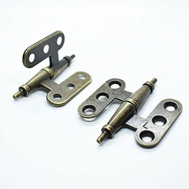 Imagem de FVJKNWTY Dobradiça, dobradiça de armário antigo bronze verde dobradiça dobrável destacável para guarda-roupa armário porta móveis V (cor: Esquerda)