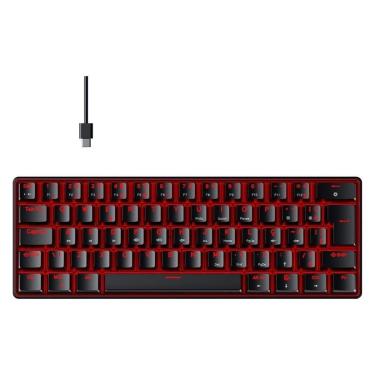 Imagem de Teclado Mecânico Gamer Hyrax Thunder HCK61, LED , USB-C, Switch Blue, 100% anti-ghosting, ABNT2-Unissex