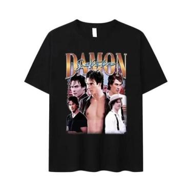 Imagem de Camiseta Feminina Oversized Com Estampa De Drama De TV Damon Salvatore