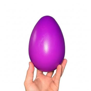 Imagem de Brinquedo Mordedor para Cachorro, Ovo Maluco Interativo, Roxo, Resistente, Tamanho M 18cm