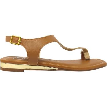 Imagem de Sandália Feminina Rasteira Dia a Dia Passeio Trabalho Com Dedeira e Pedraria Moleca 5559.103