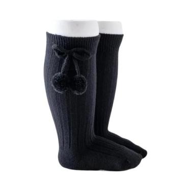 Imagem de Meias De Princesa Até O Joelho Para Bebês Meninas Com Estampa De Cerej