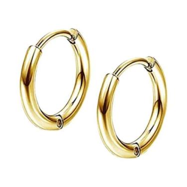 Imagem de Brincos De Argola Pendentes Em Aço Inoxidável Preto, Prata E Dourado C