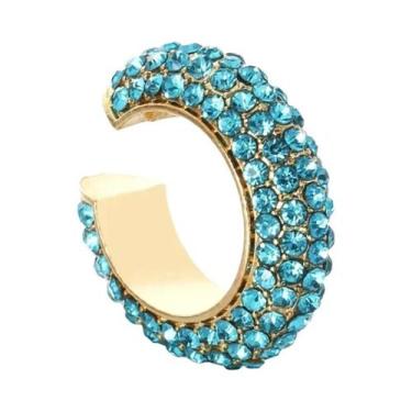 Imagem de Brincos De Pressão Em Formato C Com Strass Coloridos Estilo Boêmio Par