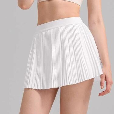 Imagem de Saia De Tênis Plissada De Cintura Alta Para Mulheres, Saia Mini Para Y