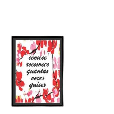 Imagem de Quadro Comece E Recomece Quantas Vezes Quiser 33X24Cm Preta