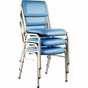 Imagem de Kit Com 3 Cadeiras Para Auditórios Linha Hotel Smart Azul