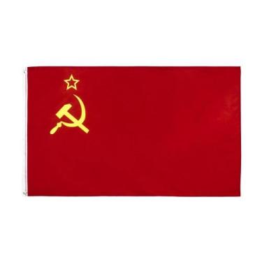 Imagem de Bandeira Da URSS Vermelha 90x150cm Para Uso Interno E Externo Do União