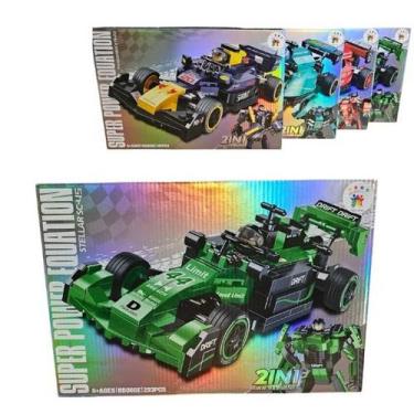 Imagem de Bloco de Montar F1 2 em 1 Carro Vira Robô Colecionável - TOY IMPORTS, 