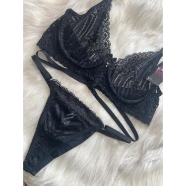 Imagem de Conjunto Renda Cléo - Pink Black Moda Intima, Preto