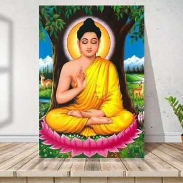 Imagem de Placa Quadro Zen Budismo Buda Yoga Meditação Mdf 20x20cm - ARTSIM
