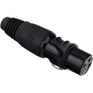 Imagem de Plug Jack Cannon Fêmea Metálico Preto Storm - Pct / 5