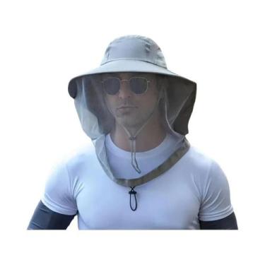 Imagem de Chapéu De Pesca Com Proteção UV E Aba Larga, Máscara Facial Respirável