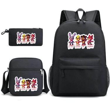 Imagem de Mochila Five Nights, 3 unidades/conjunto, bolsa escolar de lona para c