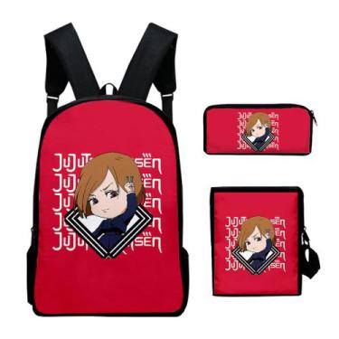 Imagem de Conjunto de mochilas Jujutsus Kaisens Anime School com impressão 3D, 3