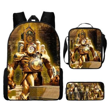 Imagem de Conjunto de mochilas Titans Clocks para crianças e escolas, 3 unidades